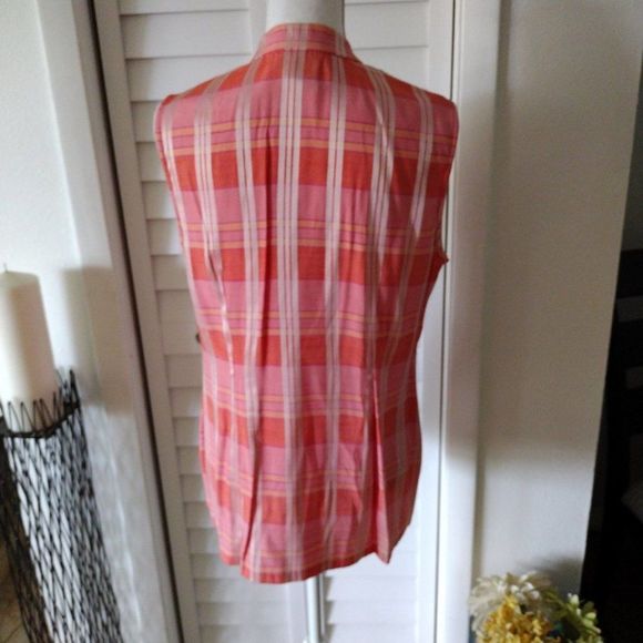 Jamie Brooke sleeveless plaid blouse. Sz 14 - Picture 2 of 7